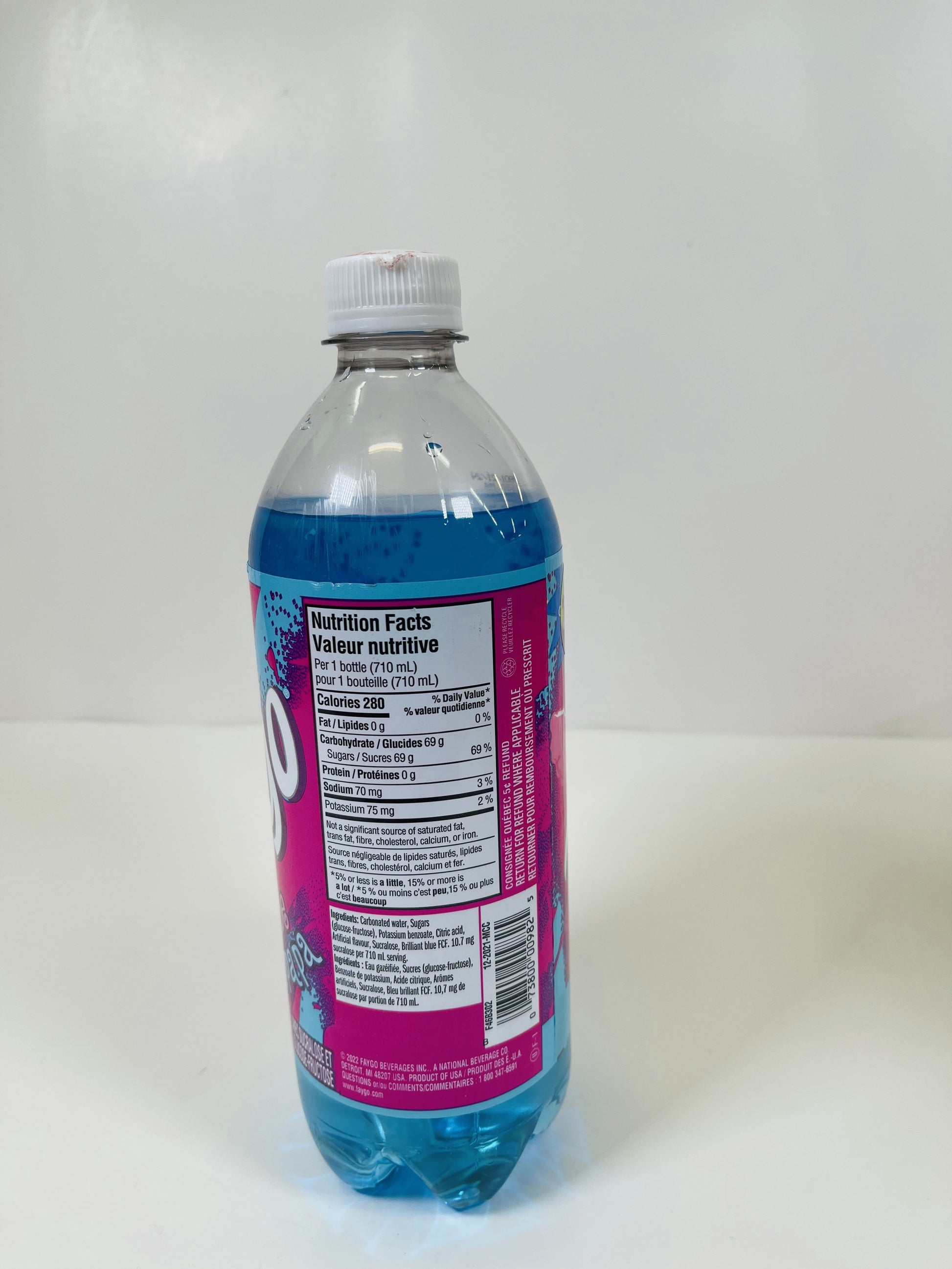 Faygo Cotton Candy Soda Nutrition Facts