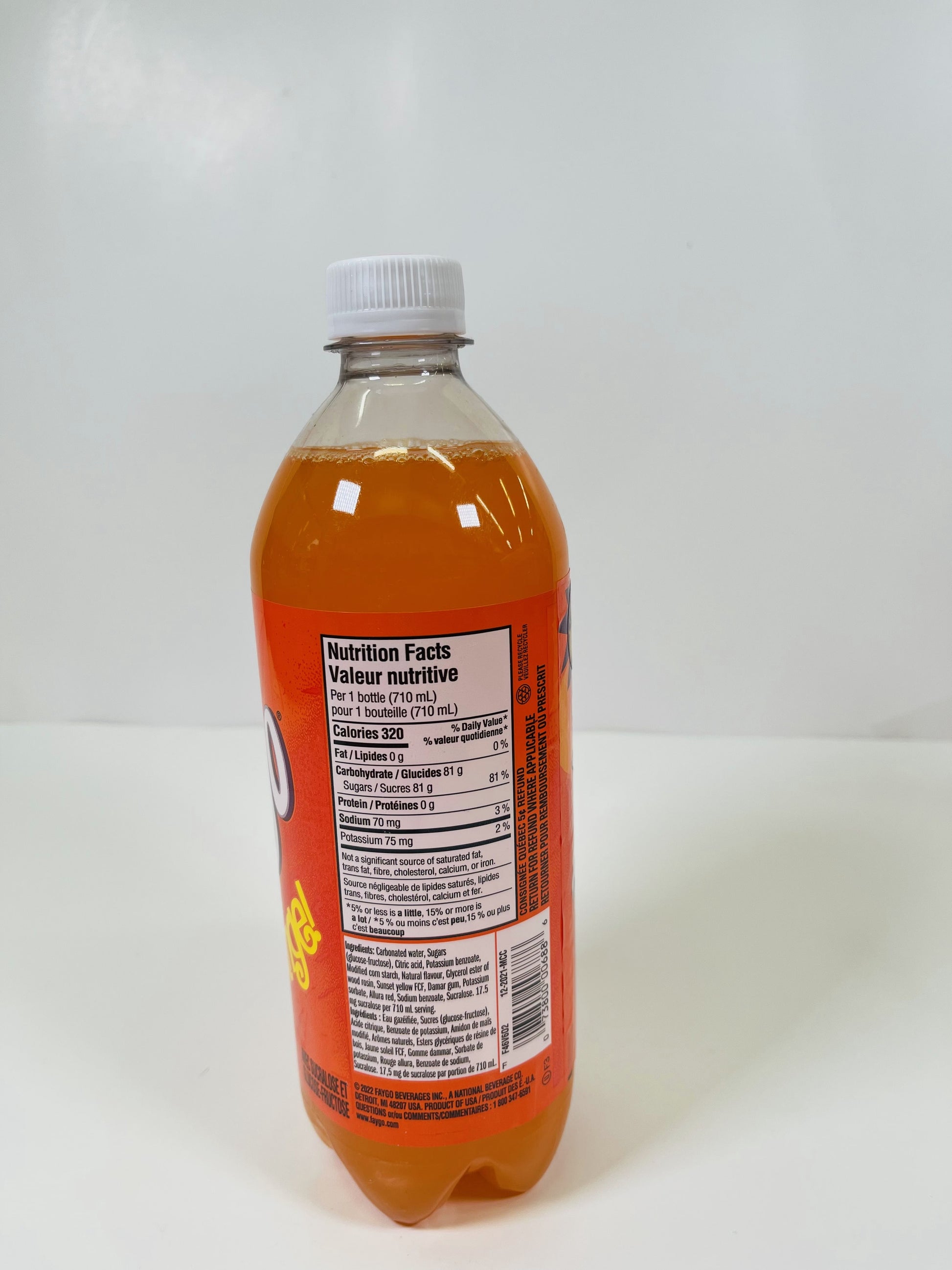 Faygo Orange Soda Nutrition Facts