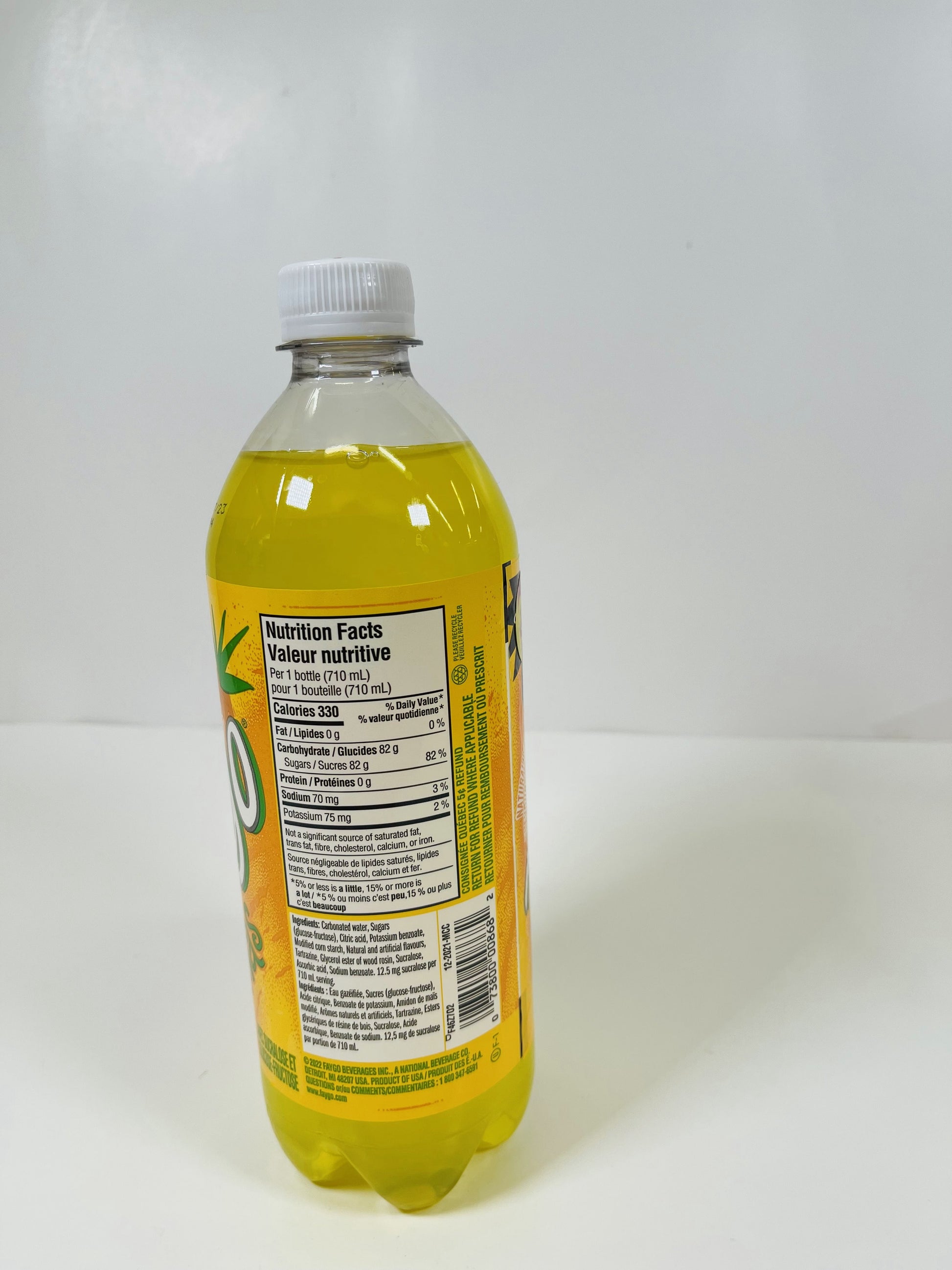Faygo Pineapple Soda Nutrition Facts