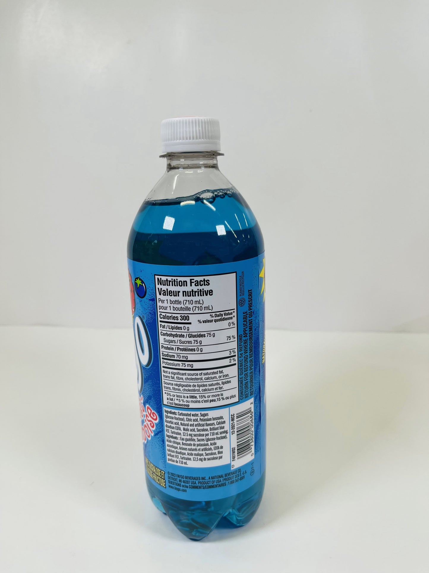 Faygo Raspberry Blueberry Soda Nutrition Facts