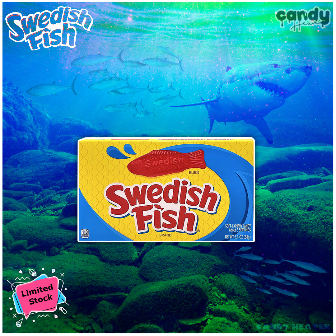 SWEDISH FISH Soft & Chewy Candy, 3.1 oz Box (1-Box)